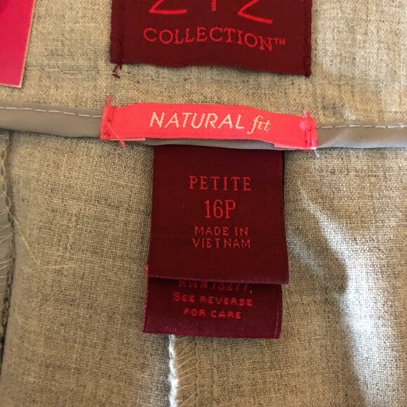 212 Collection Straight Leg Pants Womens Size 16 Petite Light Gray Trousers NEW - Picture 5 of 8